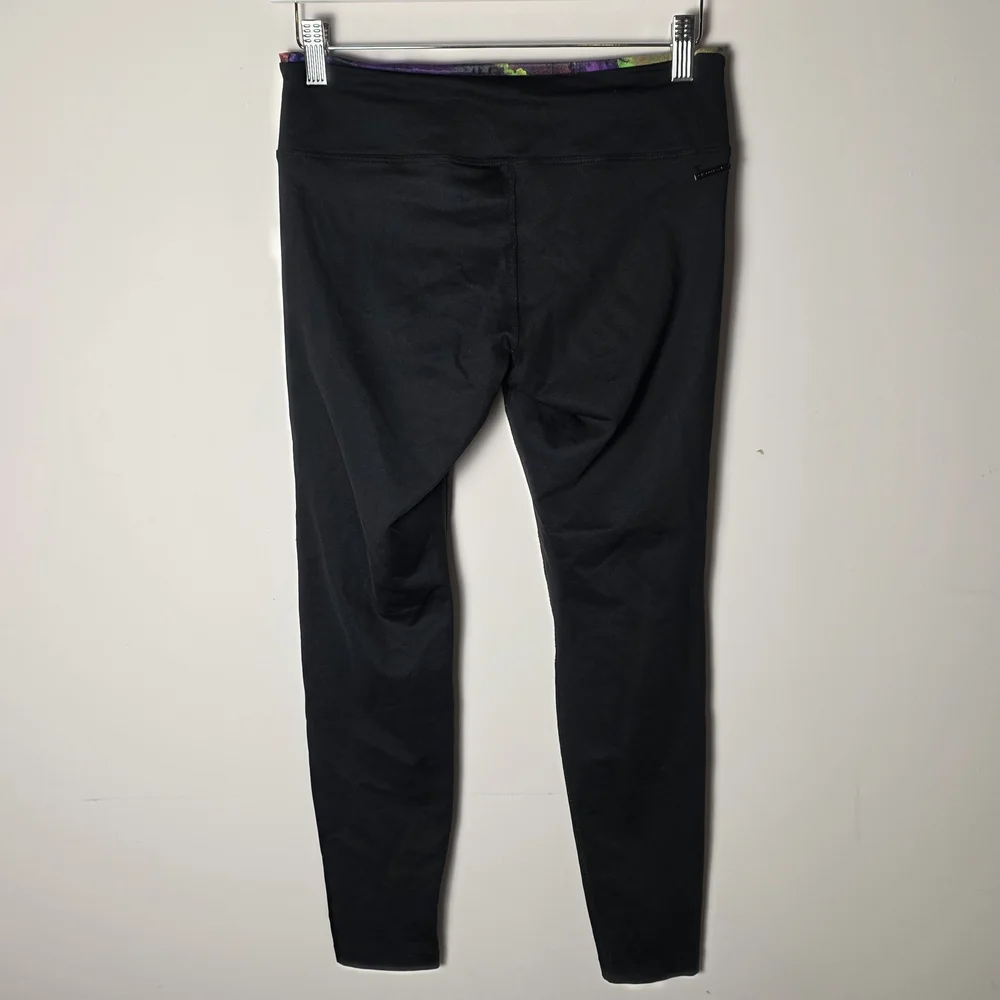 Koral High Rise Leggings Black Purple Trim Performance Activewear Yoga Gym L - Picture 2 of 6